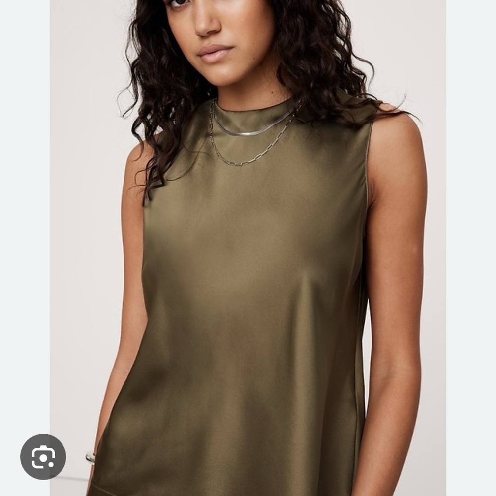 Banana Republic Chocolate Brown Silk Sleeveless Top- Perfect Work Shell Size M